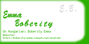 emma boberity business card